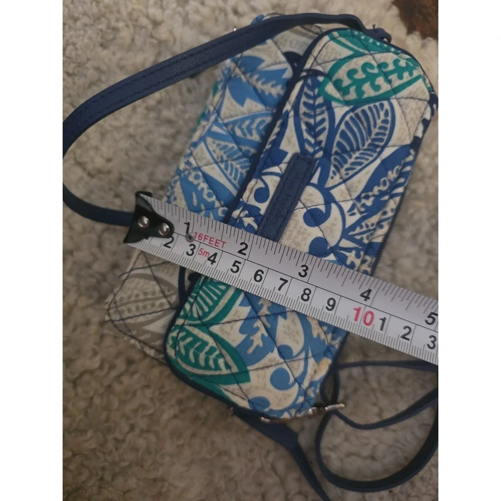 Vera Bradley RFID All In One Crossbody Bag Purse‎ Wallet Blue Floral Santiago